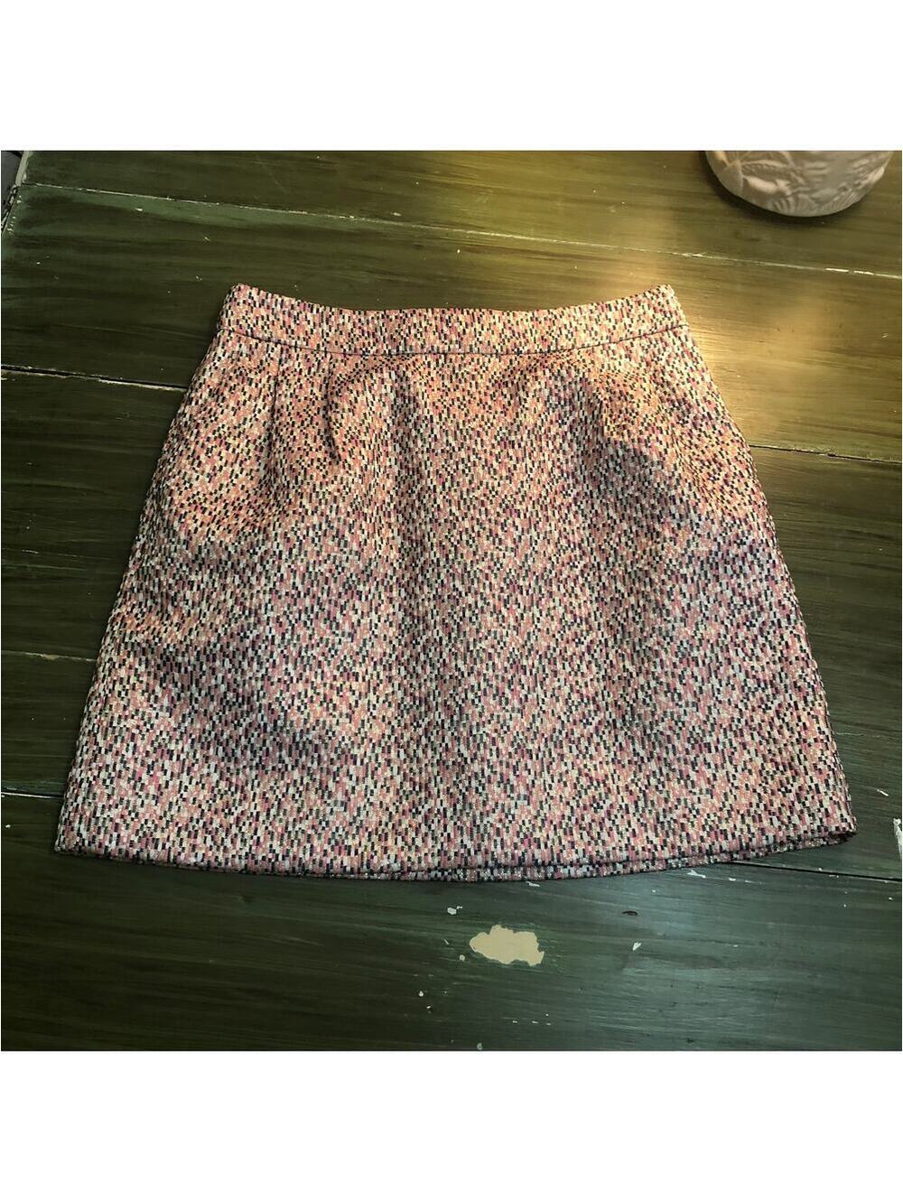 J. Crew NWOT Women's Pink Metallic Confetti Jacquard Mini Skirt - Size 2
